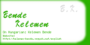 bende kelemen business card